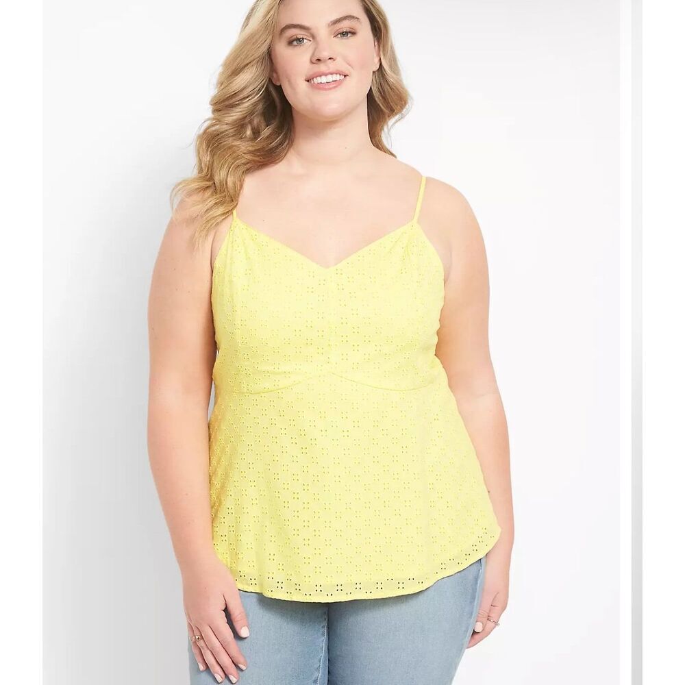 Lane Bryant Classic V-Neck Babydoll Eyelet Cami Size 20